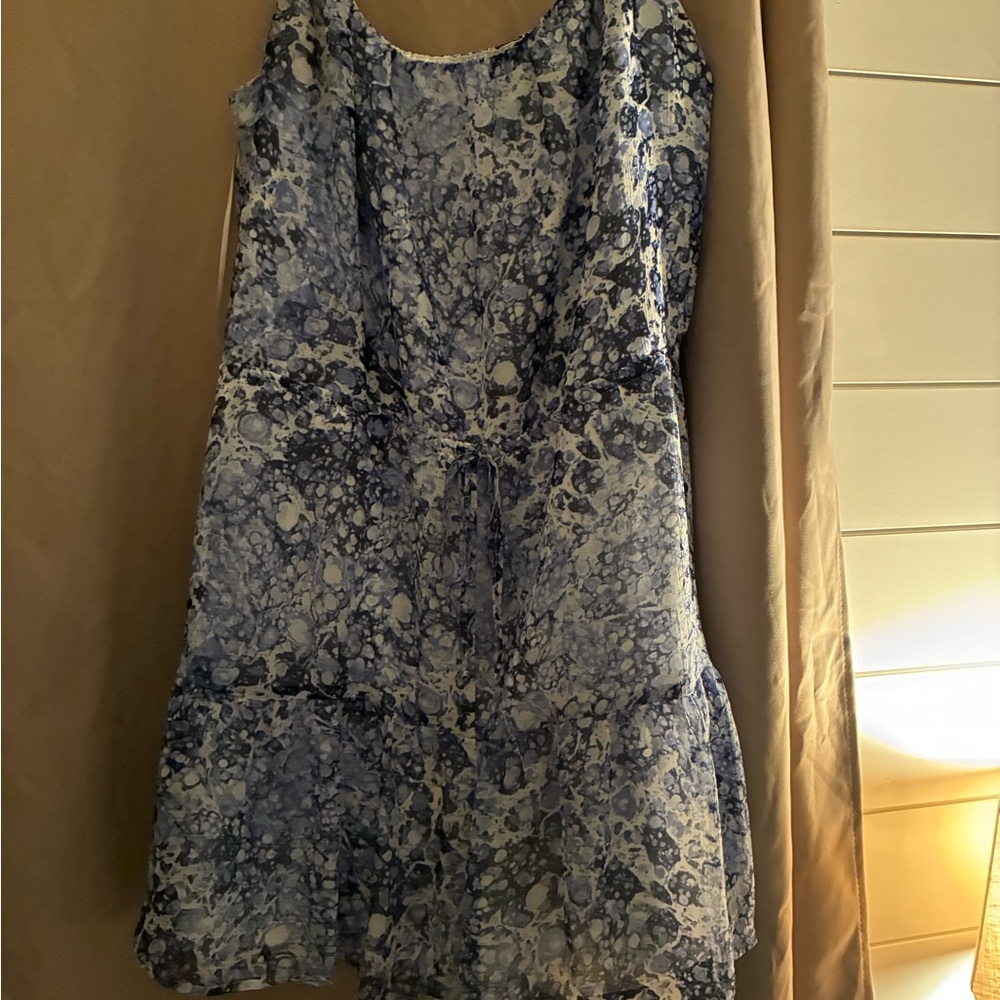 Blue and White Patterned romper